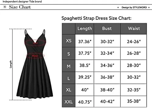 Miniatura 6 de STYLEWORD - Vestido informal de verano para mujer, diseño acampanado, con vuelo y floral, con cuello en V, tirantes delgados y bolsillos, unicolor