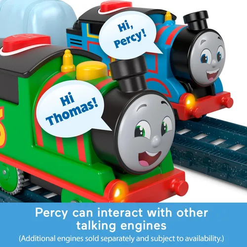 Miniatura 3 de Thomas & Friends Tren de Juguete Motorizado Talking Percy Locomotora Alimentada por Batería con Sonidos y Frases para Juego Simbólico para Niños
