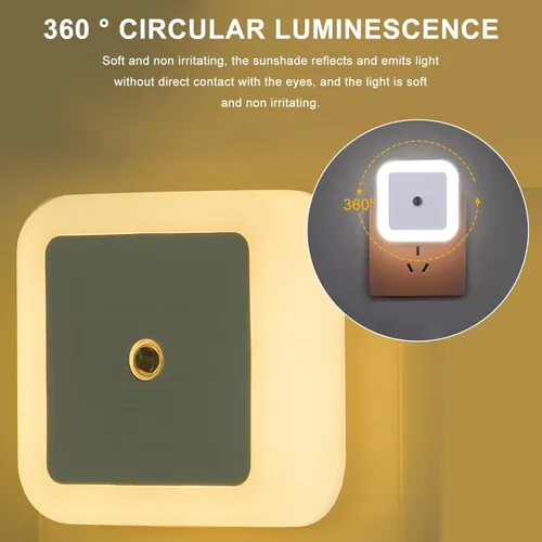 Miniatura 7 de Othmro Paquete de 4 luces nocturnas enchufables, sensor LED cálido automático del atardecer al amanecer, lámpara de mesita de noche pequeña