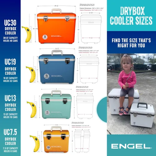 Miniatura 3 de Engel 13qt, refrigerador hermético, de secado al aire, Drybox y pequeña lonchera con carcasa dura para hombres y mujeres Mango helado