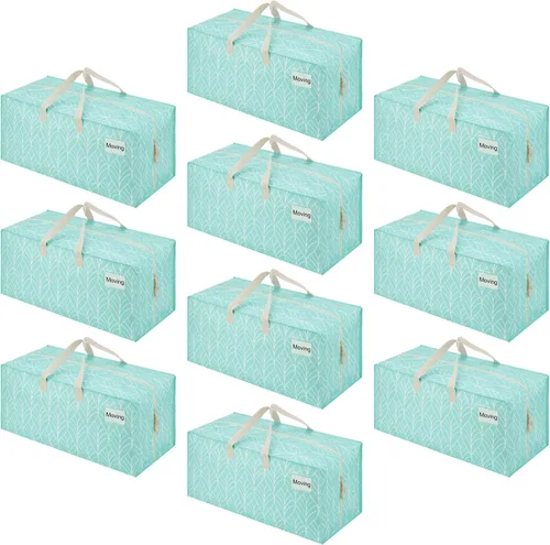 Miniatura 15 de VENO Paquete de 2 bolsas de mudanza, correas de mochila, mudanza, cajas de almacenamiento universitario, con tapas, resistentes, extragrandes, asas