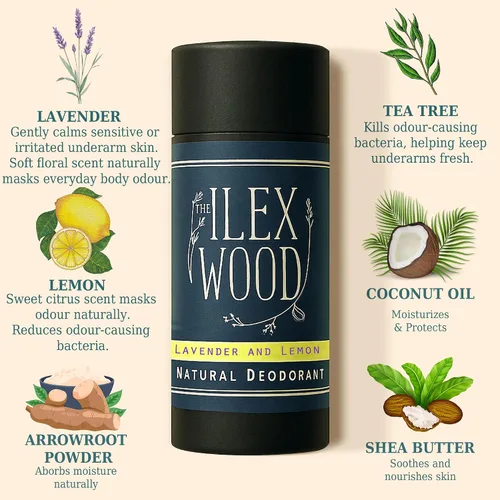 Miniatura 3 de The Ilex Wood Desodorante natural – 2.4 fl oz. Hecho a mano, sin sal de aluminio, sin plástico, libre de crueldad y alcohol, vegano, tubo de cartón