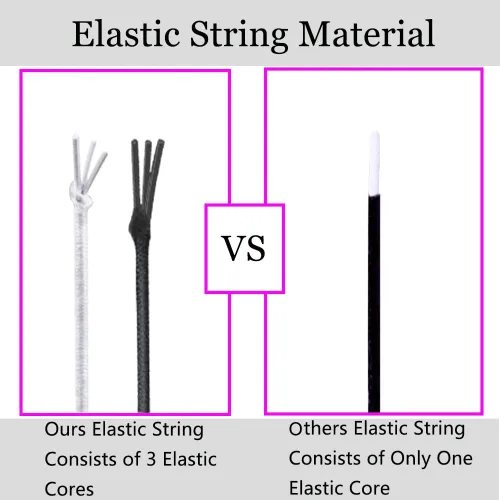 Miniatura 3 de Cuerda elástica para pulseras, 2 rollos de 1 mm de cordón elástico resistente para hacer joyas, collares, cuentas en blanco y negro