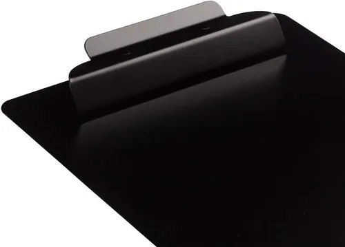 Miniatura 2 de JAM Paper Portapapeles de aluminio prémium con bisagra, tamaño carta estándar (9 x 12 1/2 pulgadas), color negro, se vende individualmente