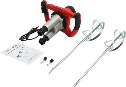 Miniatura 7 de Mezclador de hormigón portátil de 1500 W, mezclador de mortero de cemento de mano, ajustable, 6 velocidades, mortero de lechada de yeso de pintura
