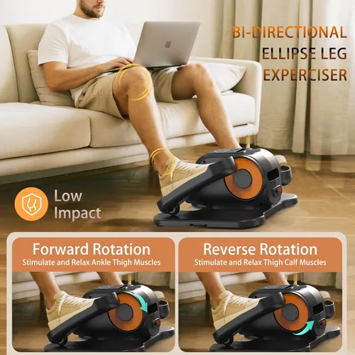 Miniatura 4 de Under Desk Elliptical Machine, Electric Elliptical Training Machine w/Remote & 12 Speeds Level, Manual & Auto Mode, Elliptical Traier for Seniors