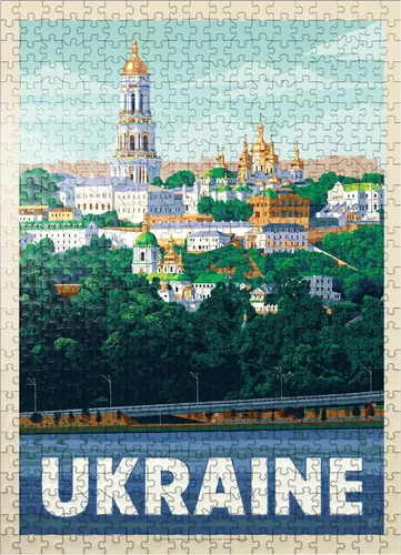 Miniatura 8 de MyPuzzle Ukraine: Kiev, póster vintage, rompecabezas de 100 piezas para adultos