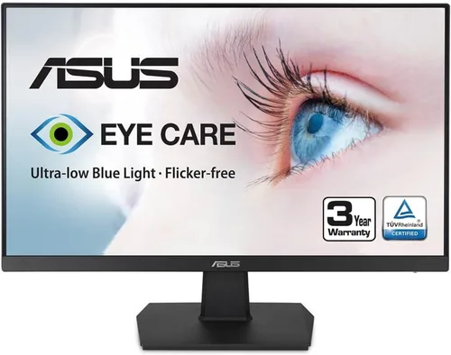ASUS Monitor de escritorio de 27 pulgadas, Full HD (1920 x 1080), IPS, 75Hz, sincronización adaptativa, HDMI, D-Sub, sin marco, VA27EHE