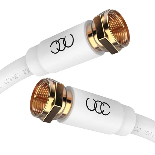Ultra Clarity Cables Cable coaxial de 3 pies – Cable coaxial RG6 de triple blindaje para TV, conectores chapados en oro, audio digital y video con