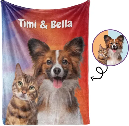 Miniatura 4 de Manta personalizada con fotos de perro, regalos personalizados con foto de mascota, manta de 40 x 50 pulgadas, manta ultrasuave de doble cara