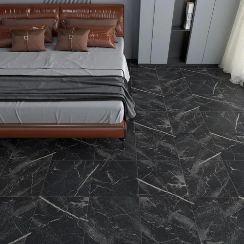 Miniatura 2 de VaryStyle - Azulejos de mármol negro para despegar y pegar, impermeables, de vinilo, para cocina y baño, amigables para inquilinos, adhesivos
