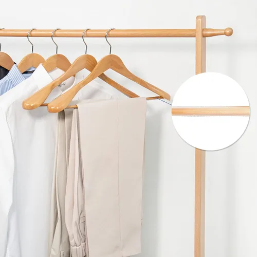 Miniatura 5 de Nature Smile Perchas de madera natural de lujo para trajes, paquete de 6, perchas de madera para abrigos, perchas para camisas y chaquetas, acabado