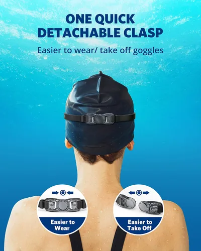 Miniatura 8 de Aegend - Gafas de natación, paquete de 2 gafas de natación sin filtraciones, para adultos, hombres, mujeres y jóvenes Aqua y naranja claro