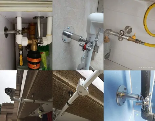 Miniatura 5 de Soporte de abrazadera de tubería ajustable de acero inoxidable - Soporte de montaje en pared/techo para tubería de 1-1/2 pulgadas, soportes
