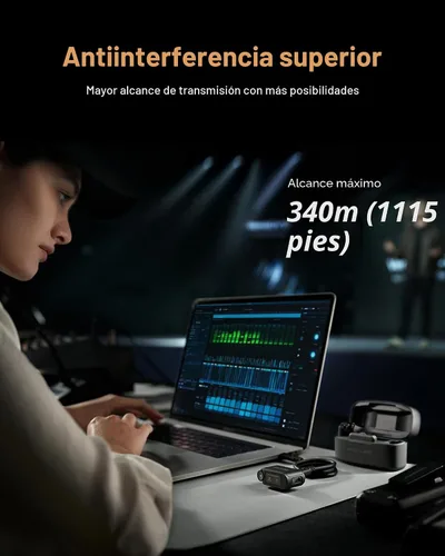 Miniatura 8 de Hollyland Lark MAX 2 Micrófono inalámbrico para iPhone/cámara/Android, cancelación de ruido AI, monitoreo inalámbrico, audio de cadena completa