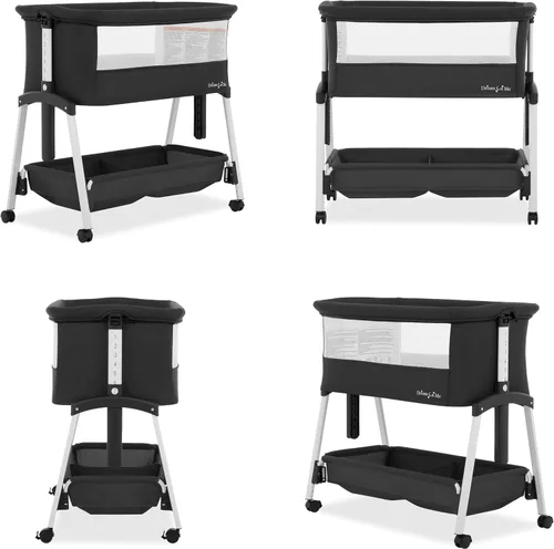 Miniatura 7 de Dream On Me Calypso - Moisés portátil con ruedas, altura ajustable, moisés plegable para bebé con laterales de malla transpirable, colchón