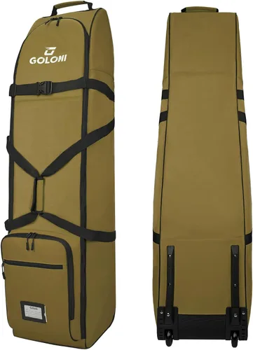 Miniatura 14 de Goloni Bolsa de viaje de golf con ruedas para aerolíneas, funda de viaje resistente al agua para viajes aéreos, equipaje de golf plegable portátil