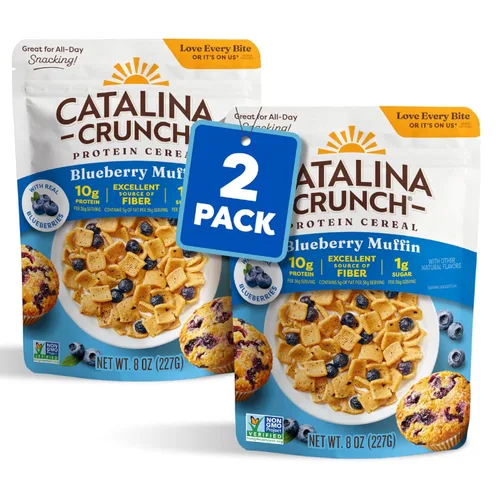 Miniatura 9 de Catalina Crunch Protein Cereal – Cereal para el desayuno con 0.35 onzas de proteína, sin azúcar añadido, sin gluten, magdalenas de arándanos, bolsa