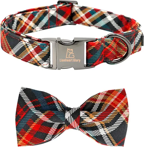 Miniatura 10 de Lionheart glory Collar de perro, Collar de perro para niños con corbatín azul ajustable, Collar con corbata para perros grandes Bandera