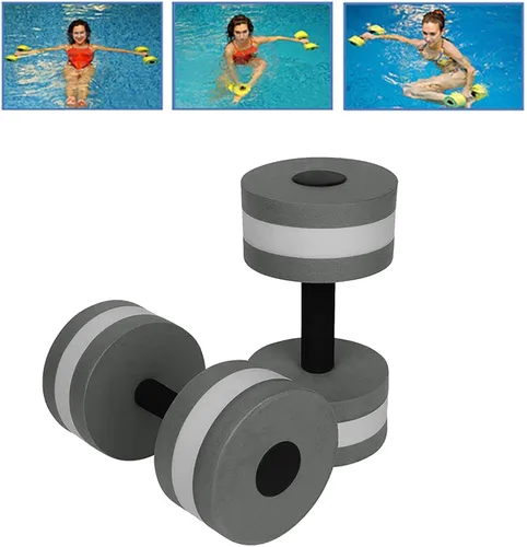 Miniatura 5 de 1 par de mancuernas acuáticas, mancuernas de espuma para ejercicio aeróbico de agua, resistencia a la piscina, equipo de ejercicio acuático para Gris