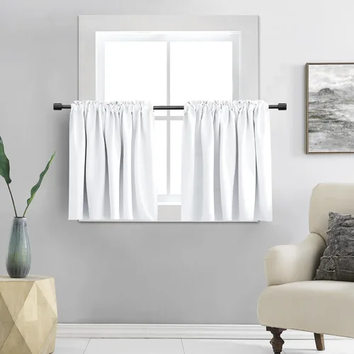 Miniatura 10 de DONREN - Cortinas blackout de 2 paneles con bolsillo para cortinero Negro