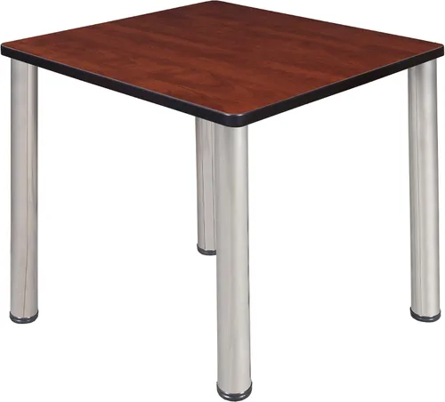 Miniatura 34 de Regency Kee - Mesa cuadrada pequeña para sala de descanso de 30 pulgadas, parte superior de cerezo, patas negras