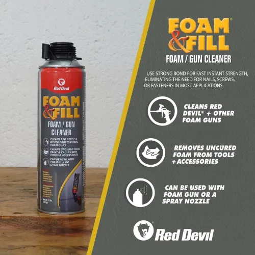 Miniatura 4 de Red Devil 0921 Foam & Fill Foam Gun Cleaner, Transparente