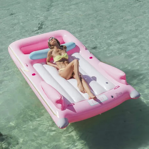Miniatura 7 de FUNBOY & Malibu Barbie Carro de golf inflable de lujo flotador de piscina de verano + FUNBOY inflable gigante de lujo rosa retro convertible clásico