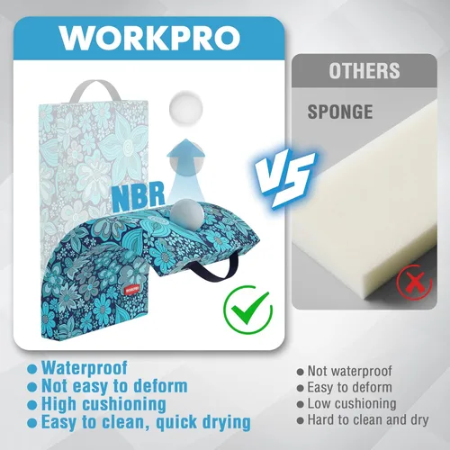 Miniatura 3 de WORKPRO Almohadilla para arrodillarse de 17" con cubierta removible, acolchado de almohadilla suave para la rodilla, almohadilla grande de espuma
