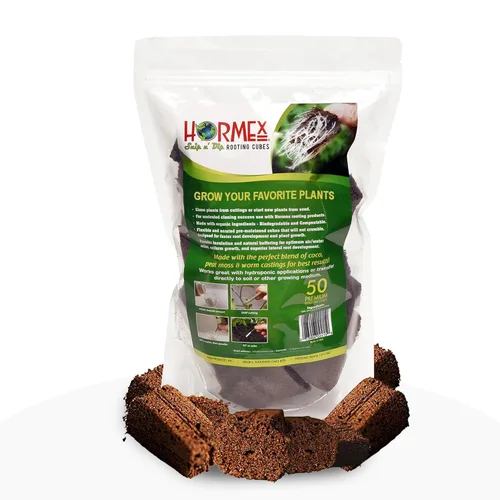 Hormex Cubos de enraizamiento – Tapones de turba y coco para clonar plantas de esquejes y semillas – Iniciador de plantas orgánicas para un fuerte