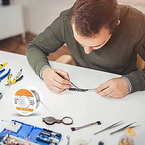 Miniatura 5 de Alambre de soldadura de actividad de plomo de estaño 60-40 para trabajo eléctrico DIY, diámetro 0.031 in (0.0315 pulgadas) 0.11 libras 0.031 in 1.76