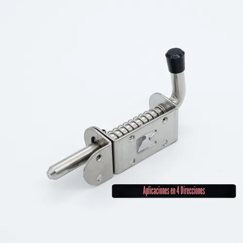 Miniatura 5 de JQK Pasador de pestillo con resorte, perno de barril de acero inoxidable 304 grueso de 0.079 in, cerradura de puerta de 5 pulgadas con acabado