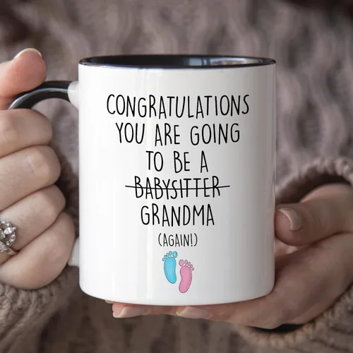 Miniatura 3 de YouNique Designs Taza de café Grandma Again, 11 onzas, taza de anuncio, You're Going to Be A Grandma Again, anuncio de embarazo para abuelos