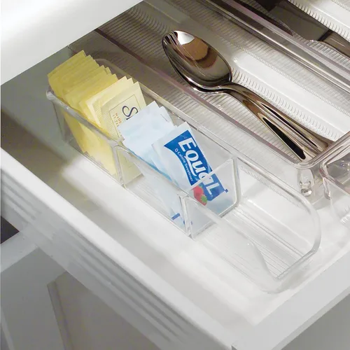 Miniatura 5 de iDesign Organizador de paquetes de plástico y bolsas de té, recipientes de almacenamiento de cocina para azúcar, sal, pimienta, edulcorantes, bolsas