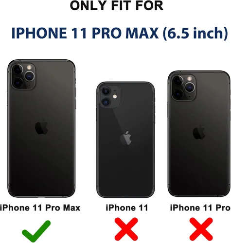Miniatura 7 de Funda para iPhone 11 Pro Max con funda de clip para cinturón, 2 protectores de pantalla, protección contra caídas de grado militar, cuerpo completo