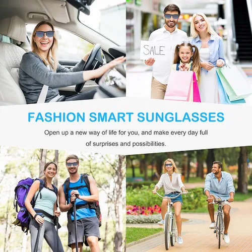Miniatura 6 de Lentes inteligentes para hombres y mujeres, con Bluetooth 5.3, polarizados, abiertos, música, sin marco, lentes degradados