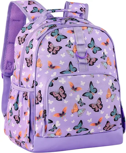 Miniatura 6 de Choco Mocha Mochila de jardín de infantes de 15 pulgadas para niños, púrpura, ((Butterfly-Purple), Escuela