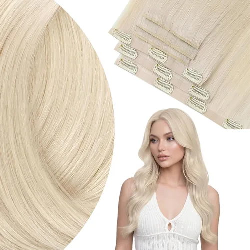 Miniatura 41 de Ve Sunny Extensiones de cabello clip-in de cabello humano real con reflejos, extensiones de cabello con clip para cabello corto, marrón oscuro