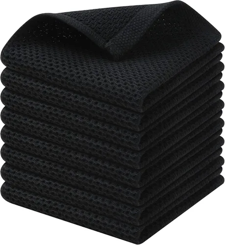 Miniatura 186 de Kitinjoy - Paños de cocina de 100 % algodón, tela de tejido gofrado, paño de limpieza ultrasuave, absorbente y de secado rápido. Gris Oscuro