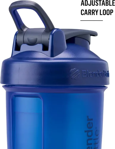Miniatura 2 de BlenderBottle - Botella mezcladora con organizador de pastillas y almacenamiento para polvo proteínico, sistema Classic V2 ProStak, 22 onzas, azul