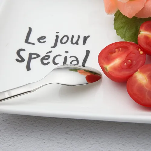 Miniatura 3 de VANRA Juego de 3 cuchillos de postre de 5.2 pulgadas, tenedores de ensalada, cucharas de té, aperitivo de acero inoxidable, cuchillos para servir