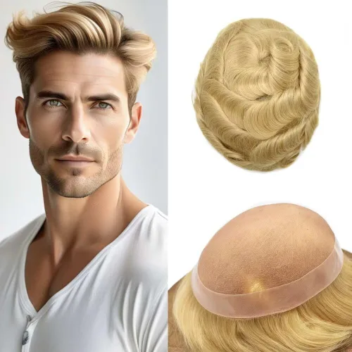 Miniatura 19 de FACE MIRACLE - Pelucas de cabello humano real para hombre, con revestimiento de poliéster, prótesis de cabello masculino, 8 x 11, 1#, negro