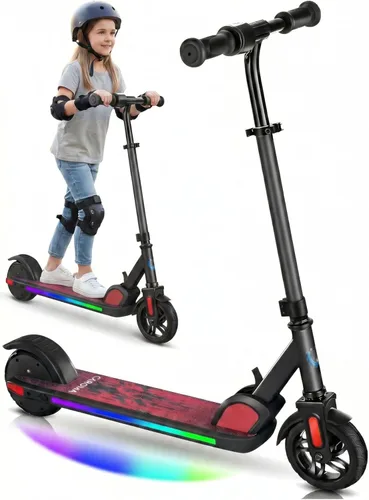 Miniatura 9 de Caroma E35 Kids Electric Scooter for Ages 8-12, 150W Motor Up to 7 Miles Range & 10 MPH Speed, LED Display, Colorful Rainbow Lights, Adjustable