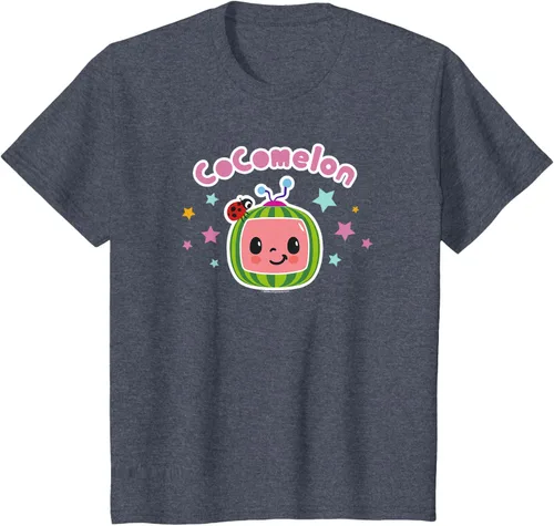 Miniatura 22 de CoComelon Camiseta clásica con logotipo de cara sonriente centrada, Negro