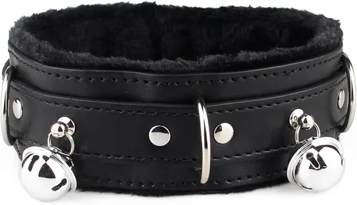 Miniatura 2 de Collar gargantilla de cuero con campana ajustable para mujer