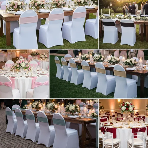 Miniatura 6 de YOUR CHAIR COVERS - Bandas elásticas de elastano para sillas, color negro (paquete de 10), bandas elásticas universales para banquetes, fiestas