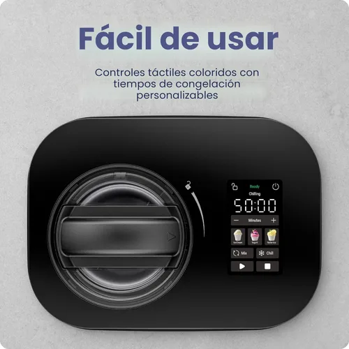 Miniatura 5 de Chefman Iceman Fabricante de Helado, Sin Necesidad de Pre-Congelación con Compresor Integrado, Hace Helado, Yogur Congelado, Sorbete, Sorbet, Hielo