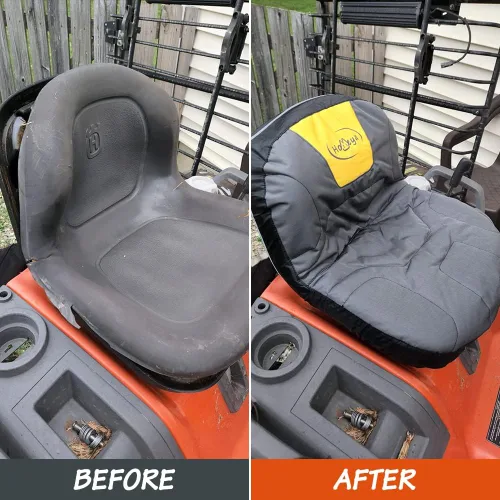 Miniatura 7 de HOMEYA Funda de asiento para cortacésped, resistente al agua, 600D, Oxford, con relleno y bolsillos traseros, para asientos de 16.5 pulgadas