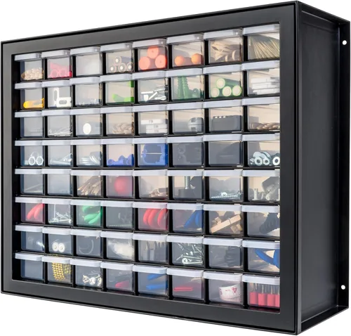 Miniatura 20 de IRIS USA Cajones de almacenamiento pequeños de plástico, 10 cajones - 2 paquetes, caja de herramientas para maestros apilable, organizador de piezas