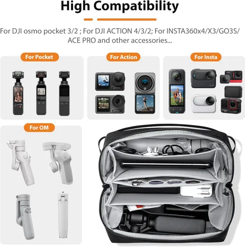 Miniatura 4 de Tomat - Bolsa de transporte para Xtra Muse/Luna Ultra/Osmo Pocket 3, funda grande de viaje portátil impermeable multicapa todo en uno bolsa